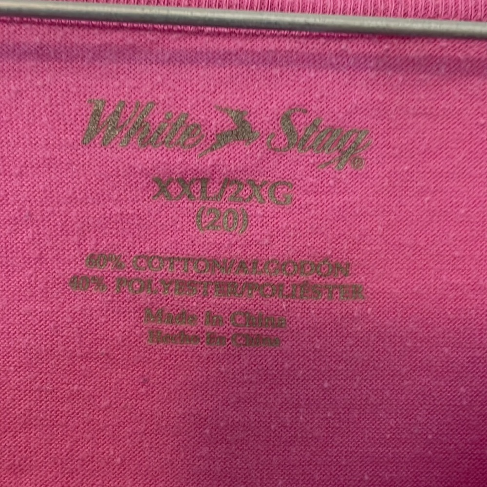 White Stag XXL 20 pink sleeveless shirt hummingbird & floral design bling - Picture 3 of 7